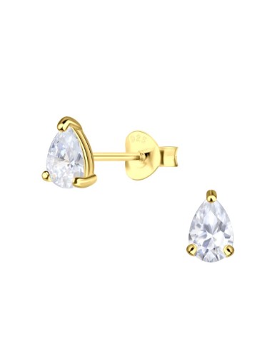 Boucles d'oreilles triangle zircone bijou en plaqué Or