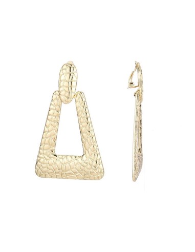 Boucles d'oreilles à clip pendant doré ou argenté