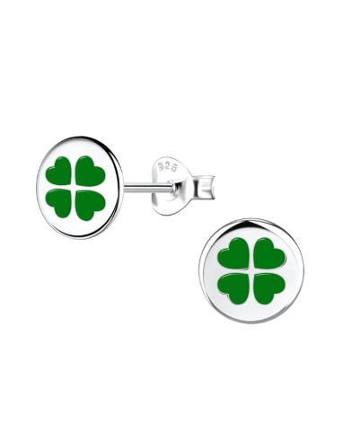 Boucles d'oreilles trèfles bijou en argent