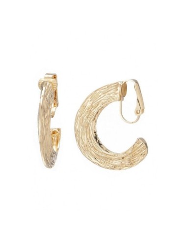 Boucles d'oreilles à clip créoles dorées ou argentées