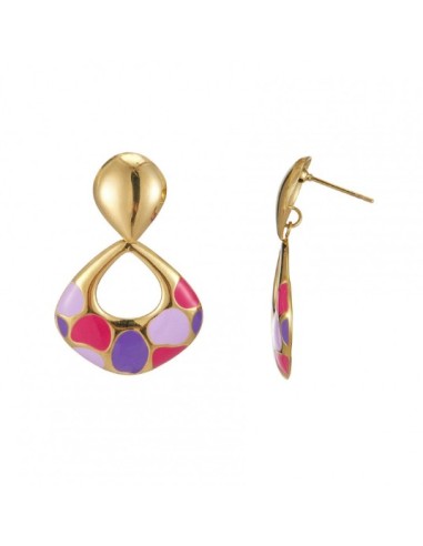Boucles d'oreilles multicolores en acier