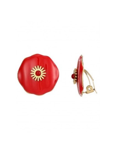Boucles d'oreilles rouge clip en 24 mm