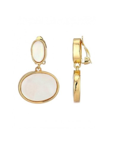 Boucles d'oreilles nacre clip en 38 mm