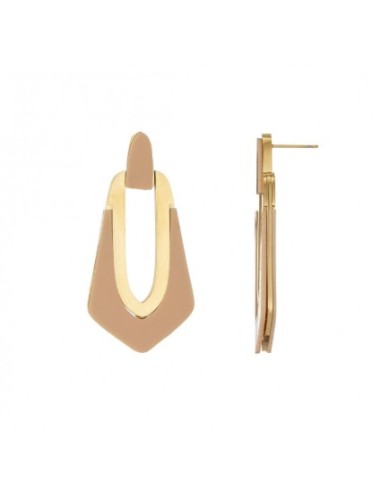 Boucles d'oreilles beige bijou en acier
