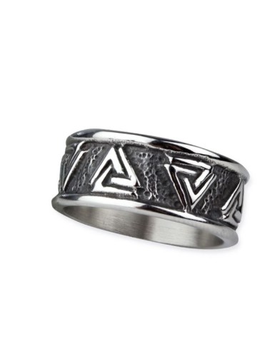 Bague anneau nœud d'Odin viking bijou en acier