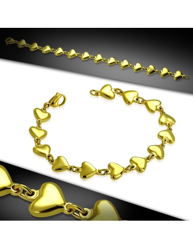Bracelet coeur en acier doré