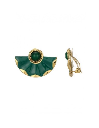 Boucles d'oreilles à clip vert