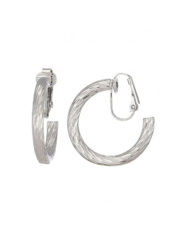 Boucles d'oreilles à clip créoles striées
