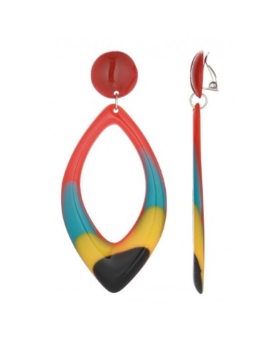 Boucles d'oreilles à clip multicolore