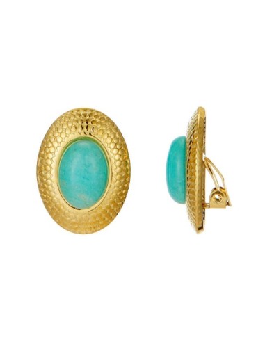 Boucles d'oreilles à clip et amazonite