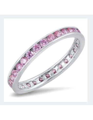 Bague alliance rose 3 mm bijou en argent