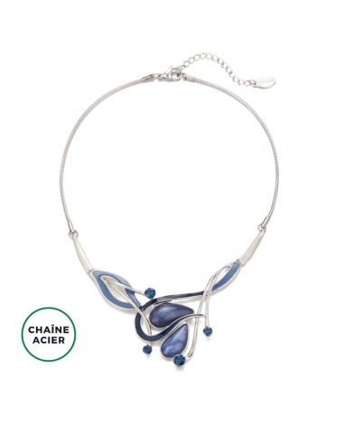 Collier design bleu nuit
