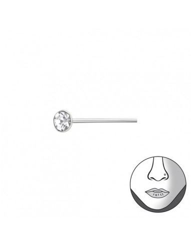 Piercing nez 2.5 mm rond en argent à plier modèle Albartre