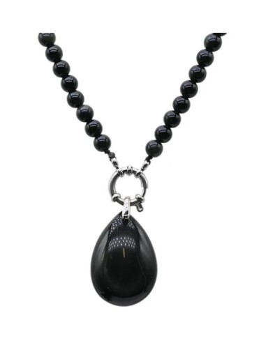 Collier obsidienne œil céleste