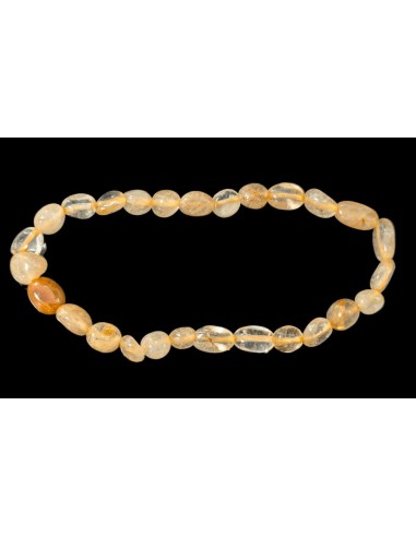 Bracelet Cristal de roche rutile pierre roulée