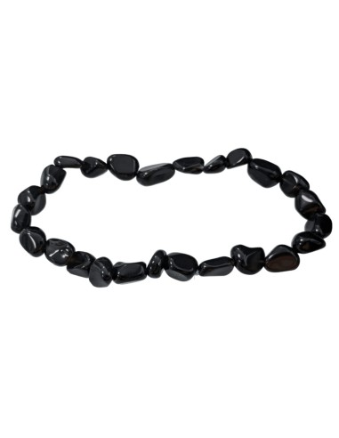 Bracelet Obsidienne noires pierres roulées