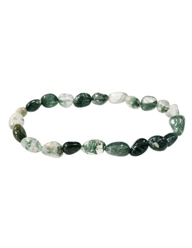Bracelet Agate Mousse A en pierre roulée