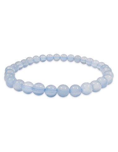 Bracelet Calcédoine bleue en 6 mm