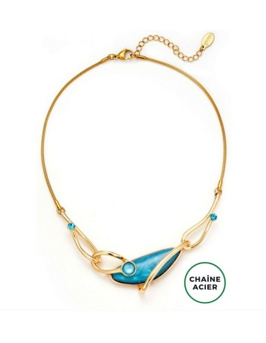 Collier design bleu clair