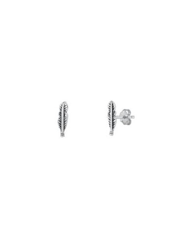 Boucles d'oreilles plumes en 10 mm bijou en argent