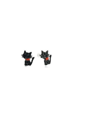 Boucles d'oreilles chat noir fantaisie