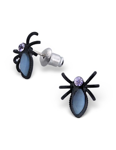 Boucles d'oreilles araignée grise en fantaisie