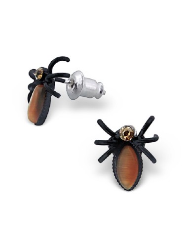 Boucles d'oreilles araignée rose en fantaisie