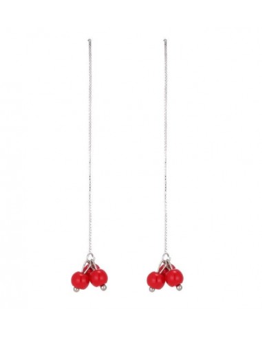 Boucles d'oreille rouge en fantaisie