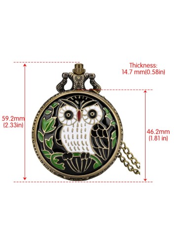 Montre à gousset motif chouette