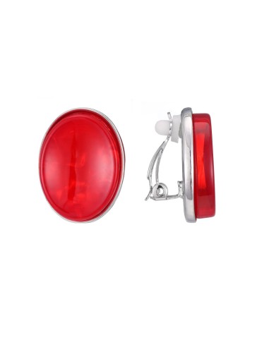 Boucles d'oreilles rouge clip en 28 mm