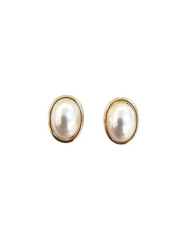 Boucles d'oreilles perle à clip doré