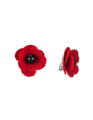Boucles d'oreilles 2 coquelicots rouges