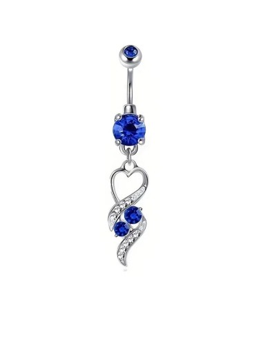 Piercing nombril pendant bleu pendant