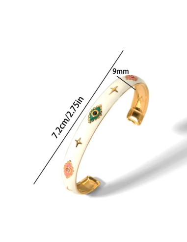 Bracelet en rigide blanc et multicolore