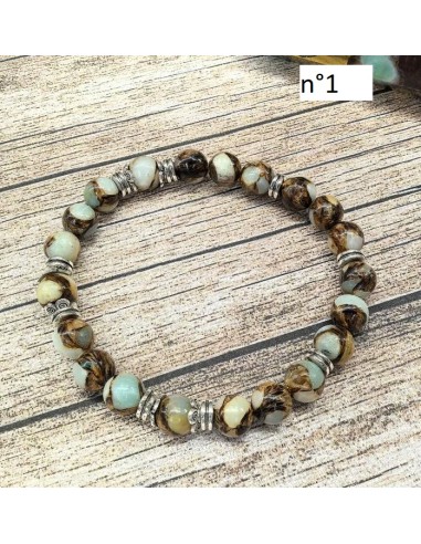 Bracelet agates teintées en 8 mm