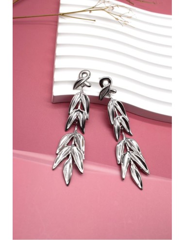 Boucles d'oreilles feuilles bijou en acier 316L