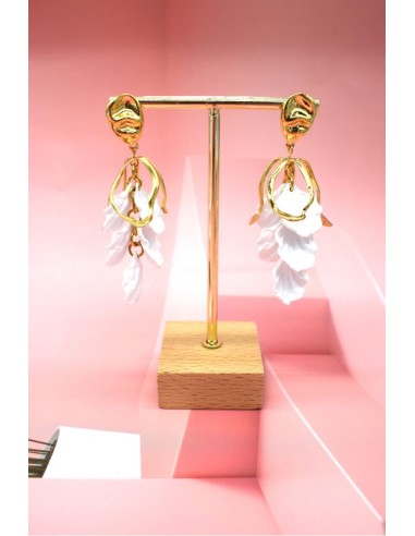 Boucles d'oreilles pétales de fleurs bijoux en acier 304