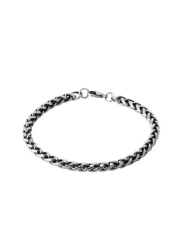 Bracelet palmier 21cm x 4 mm bijou en acier vieilli