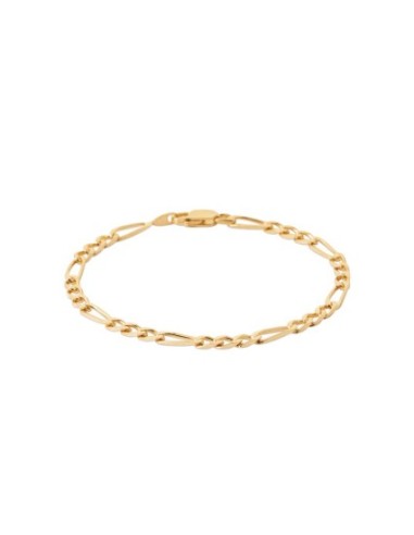 Bracelet plaqué or maille figaro 1-3 en 21 cm