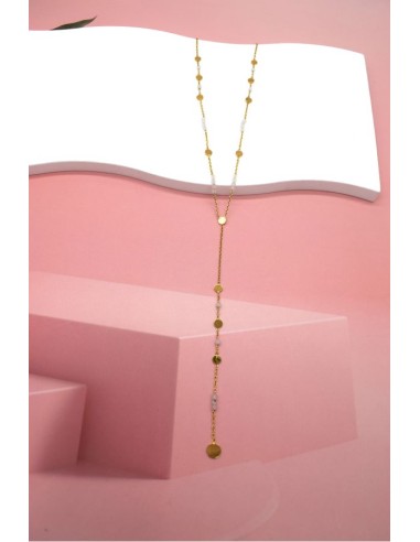 Collier petites agates bijou en acier 316L