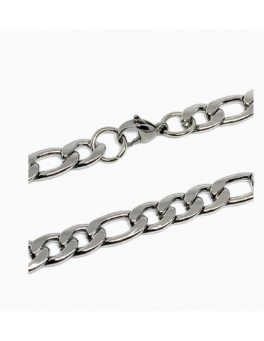 Chaîne maille figaro 1-3 en 60 cm x 8.5 mm en acier
