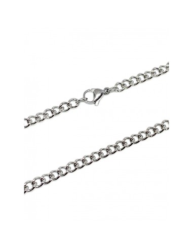 Chaîne Maille Gourmette bijou en acier 55 cm x 4 mm
