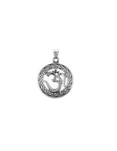 Pendentif Om en acier