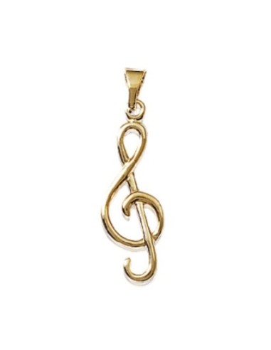Pendentif clé de sol en plaqué Or 3 microns