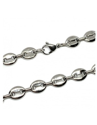 Chaîne Collier grain de café acier 50 cm x 6 mm