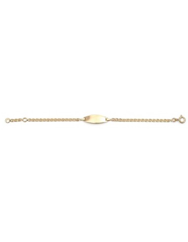 Bracelet gourmette identité bijou en plaqué or 3 microns