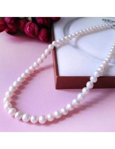 Collier fantaisie en perles d'imitation