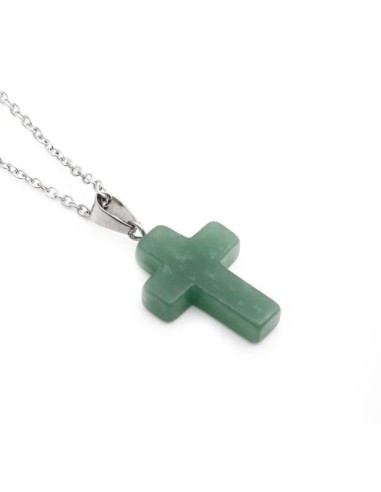 Pendentif croix en pierre Aventurine