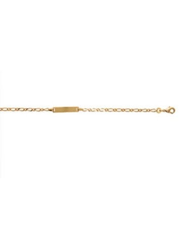 Bracelet identité gourmette en plaqué or 3 microns