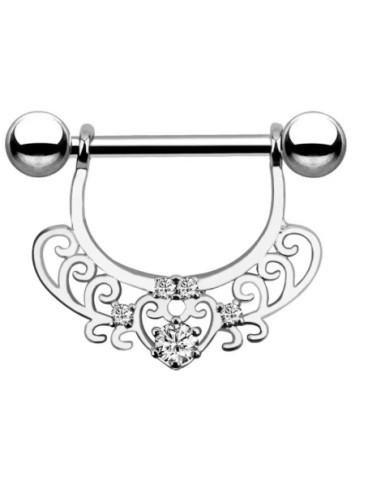 Piercing téton filigrane argenté